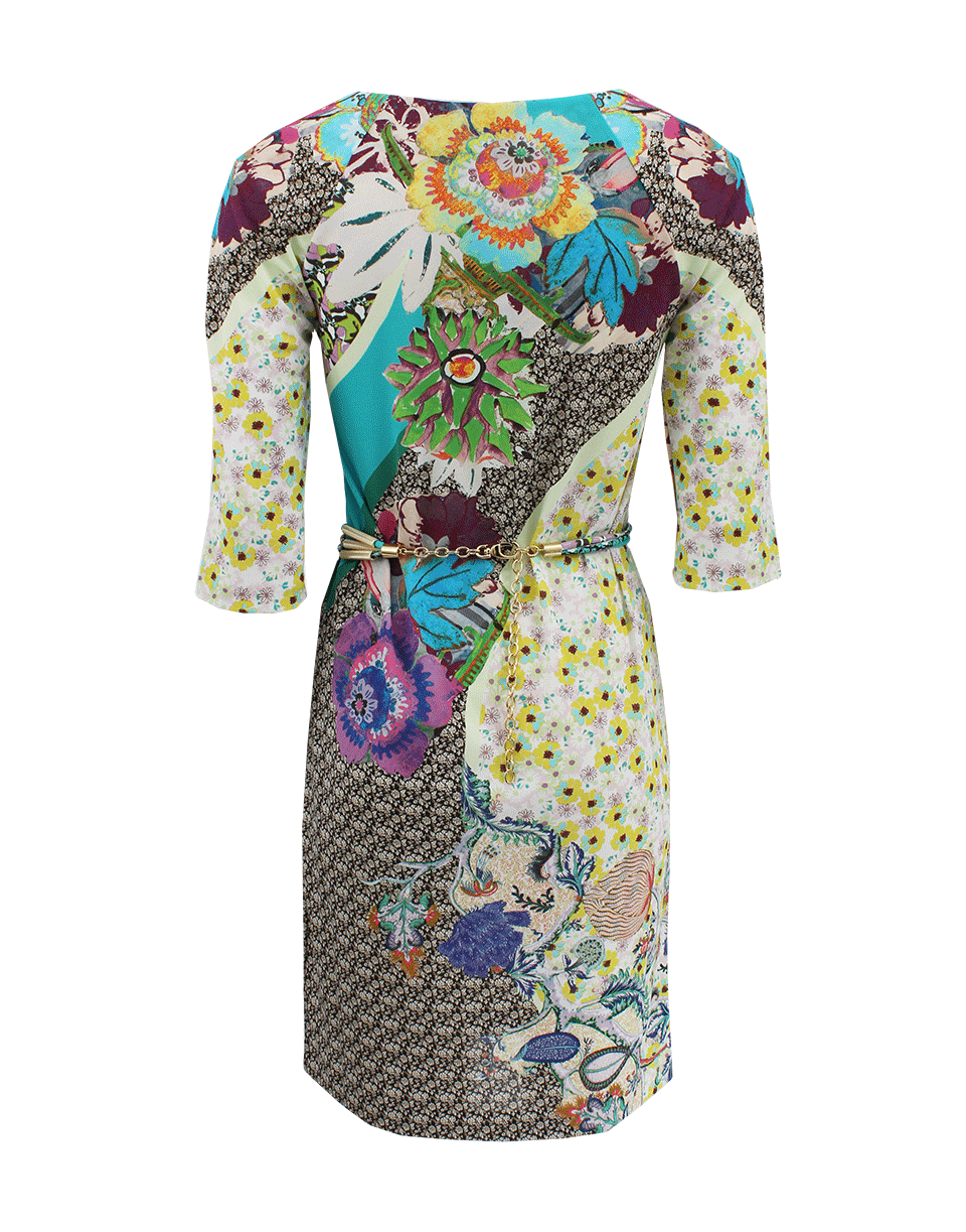 ETRO-Quarter Sleeve Mix Floral Dress-