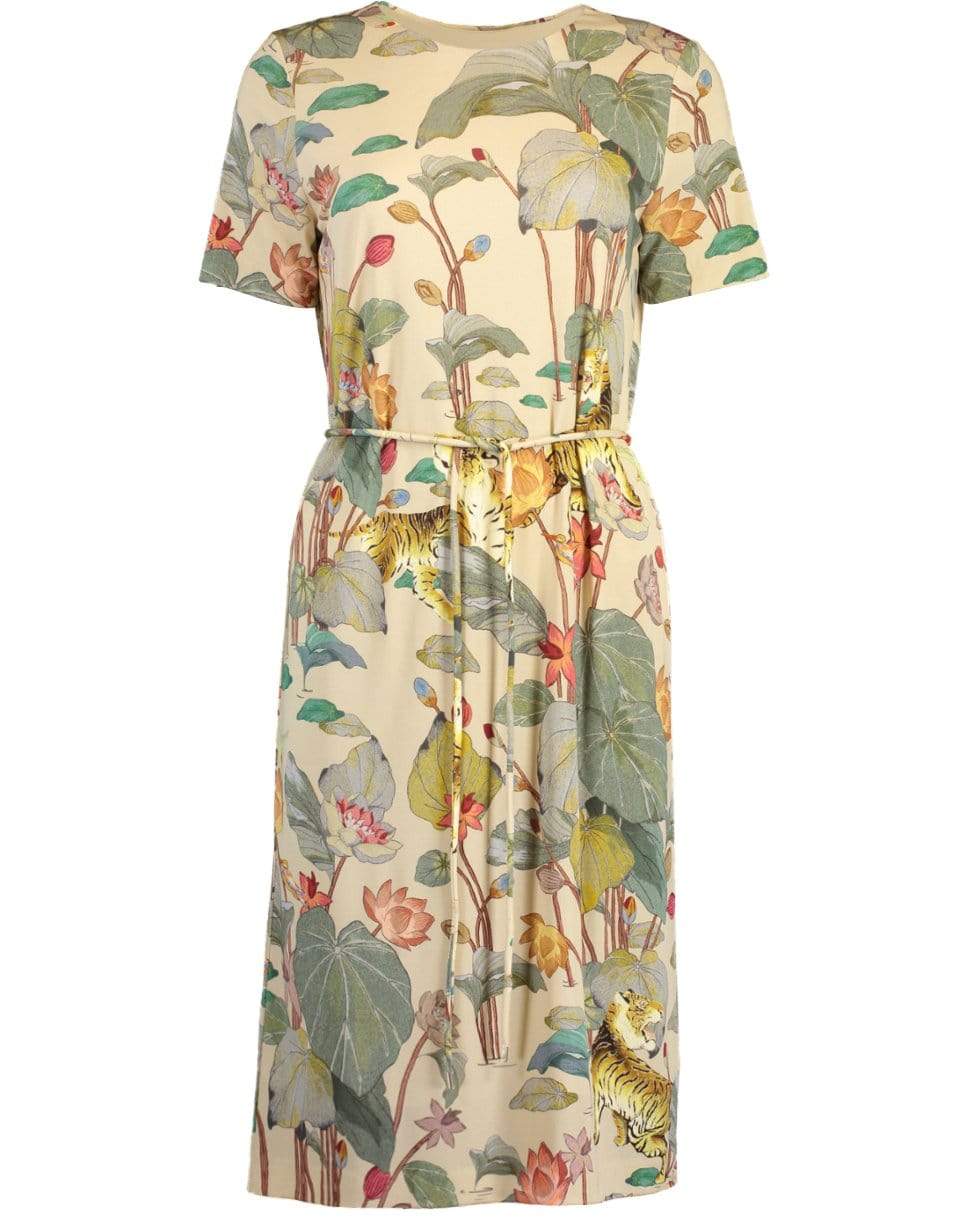 ETRO-Rainforest and Tiger Print Jersey Dress-
