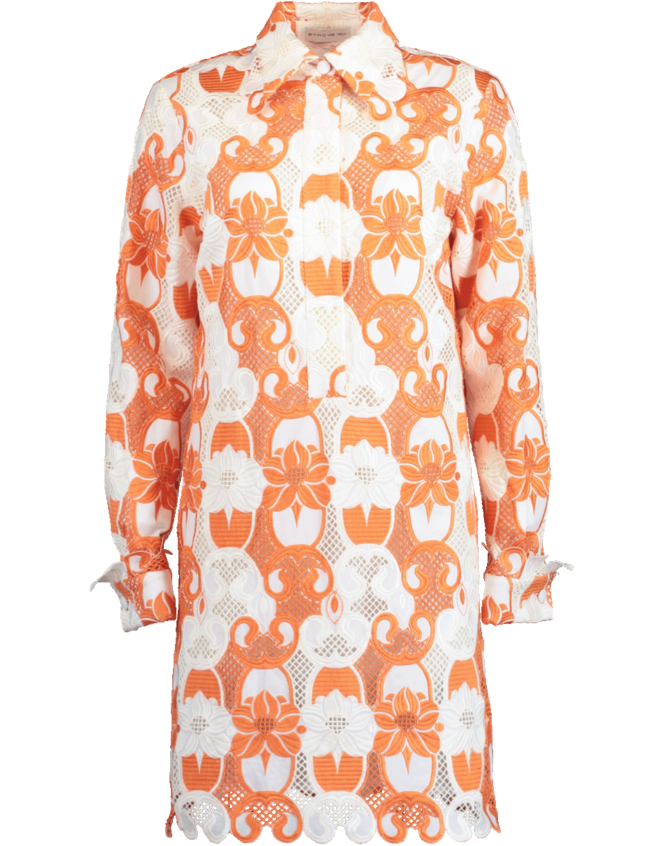 ETRO-Guipure Lace Dress-ORANGE