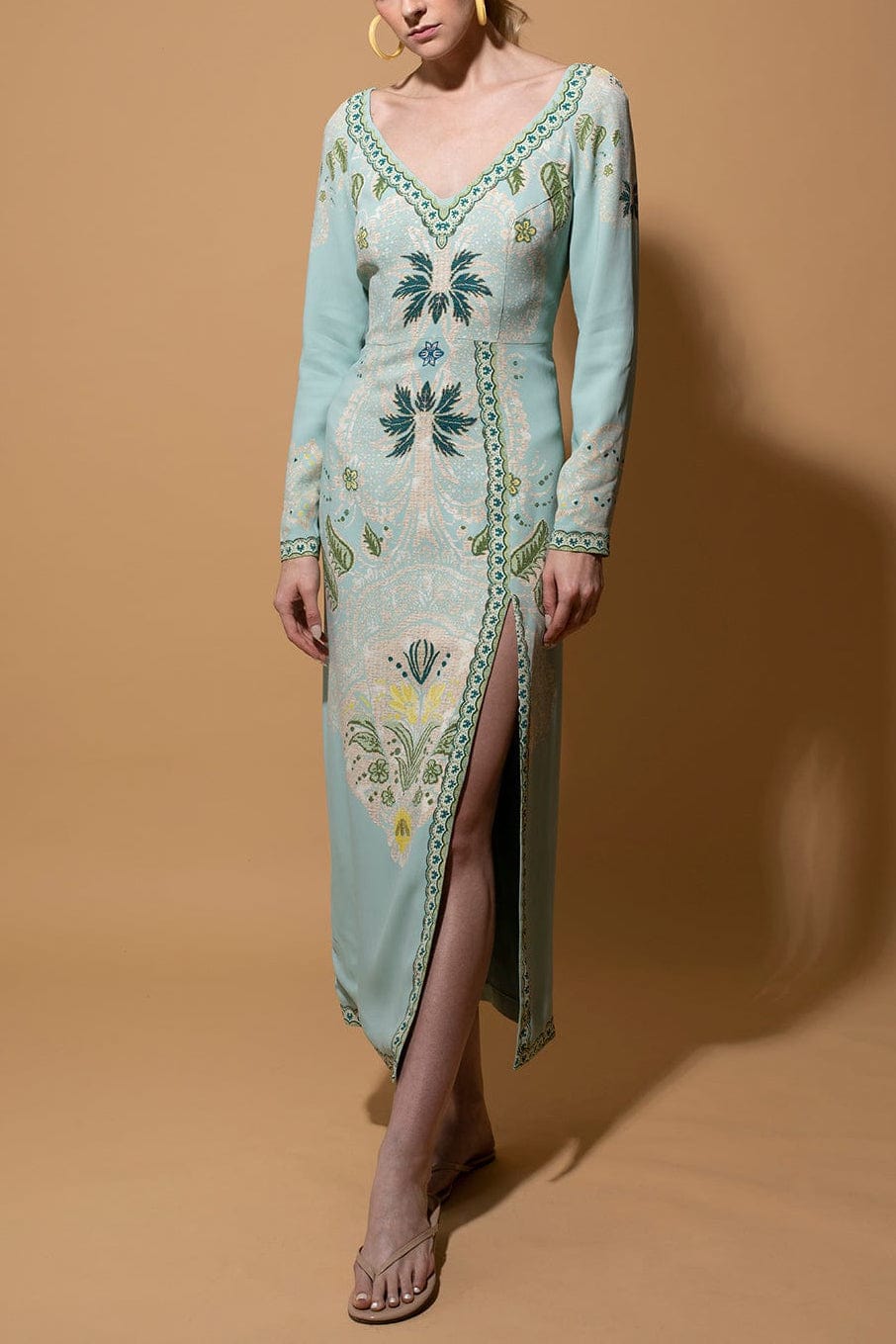 ETRO-Abito Long Sleeve Dress With Slit-