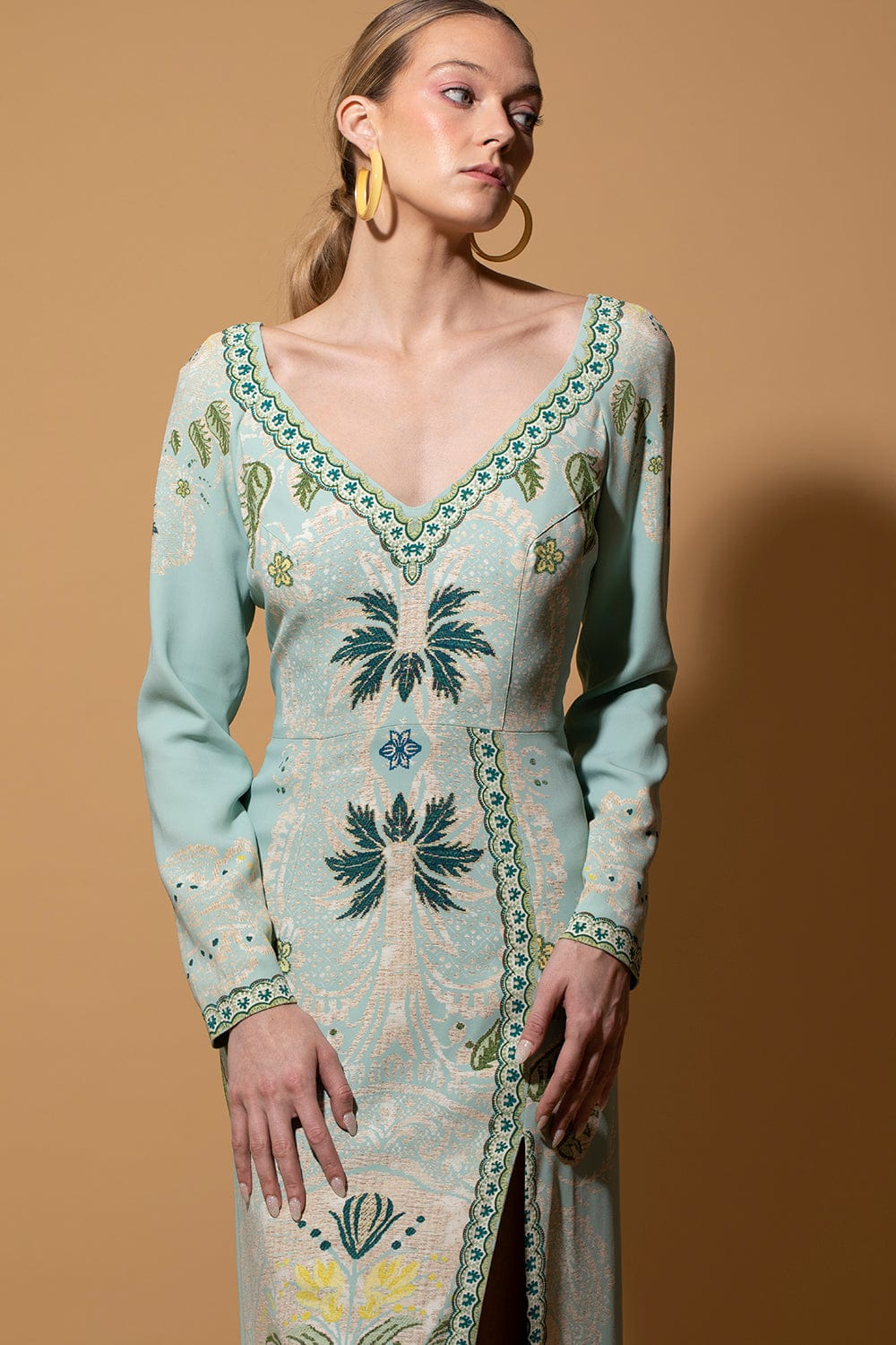 ETRO-Abito Long Sleeve Dress With Slit-