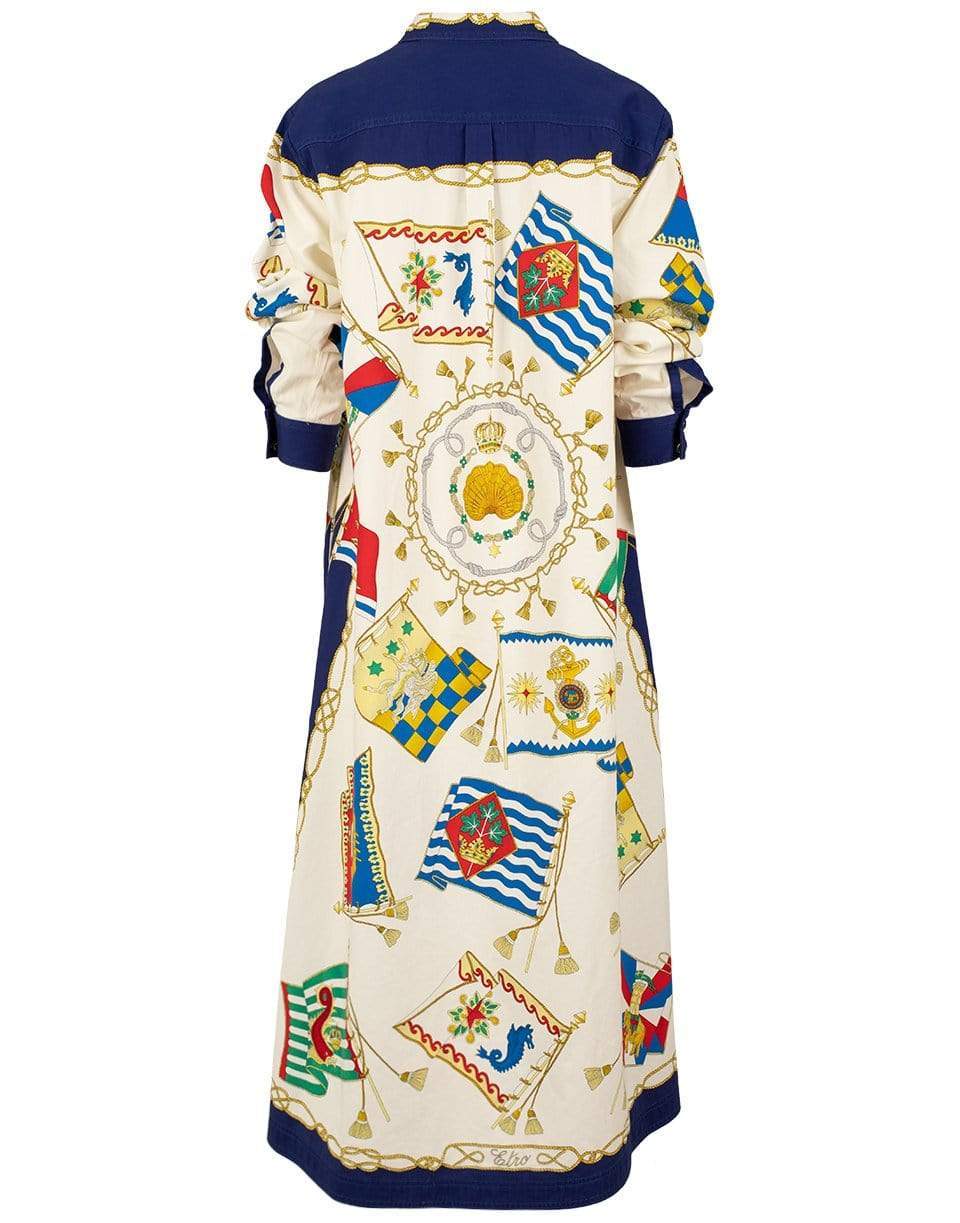 ETRO-Printed Long Sleeve Button Down Midi Dress-