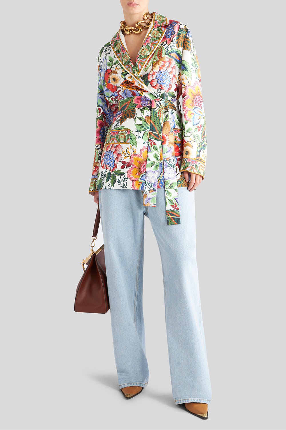 ETRO-Printed Wrap Around Jacket-