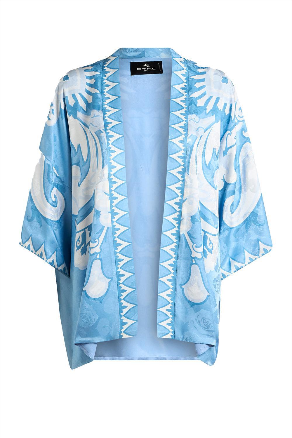 THREE QUARTER SLEEVE KIMONO-WHT/BLUE-S-CLOTHINGJACKETCASUAL-ETRO