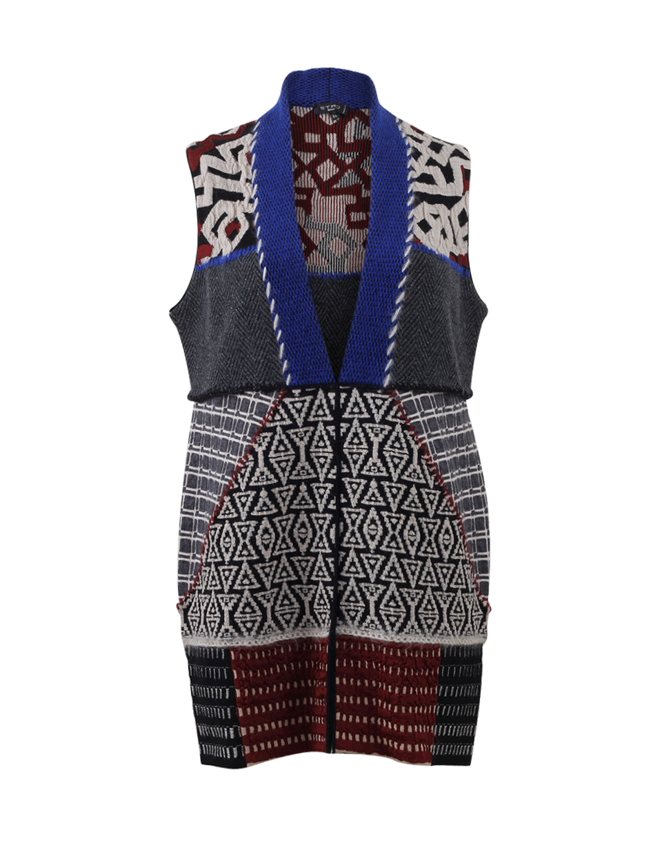 ETRO-Tribal Print Knit Vest-