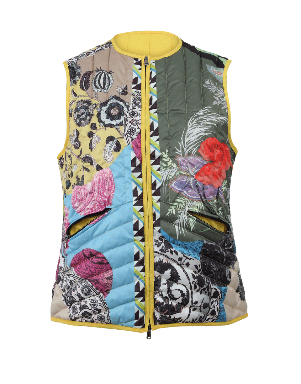 ETRO-Parrot Print Puffer Vest-
