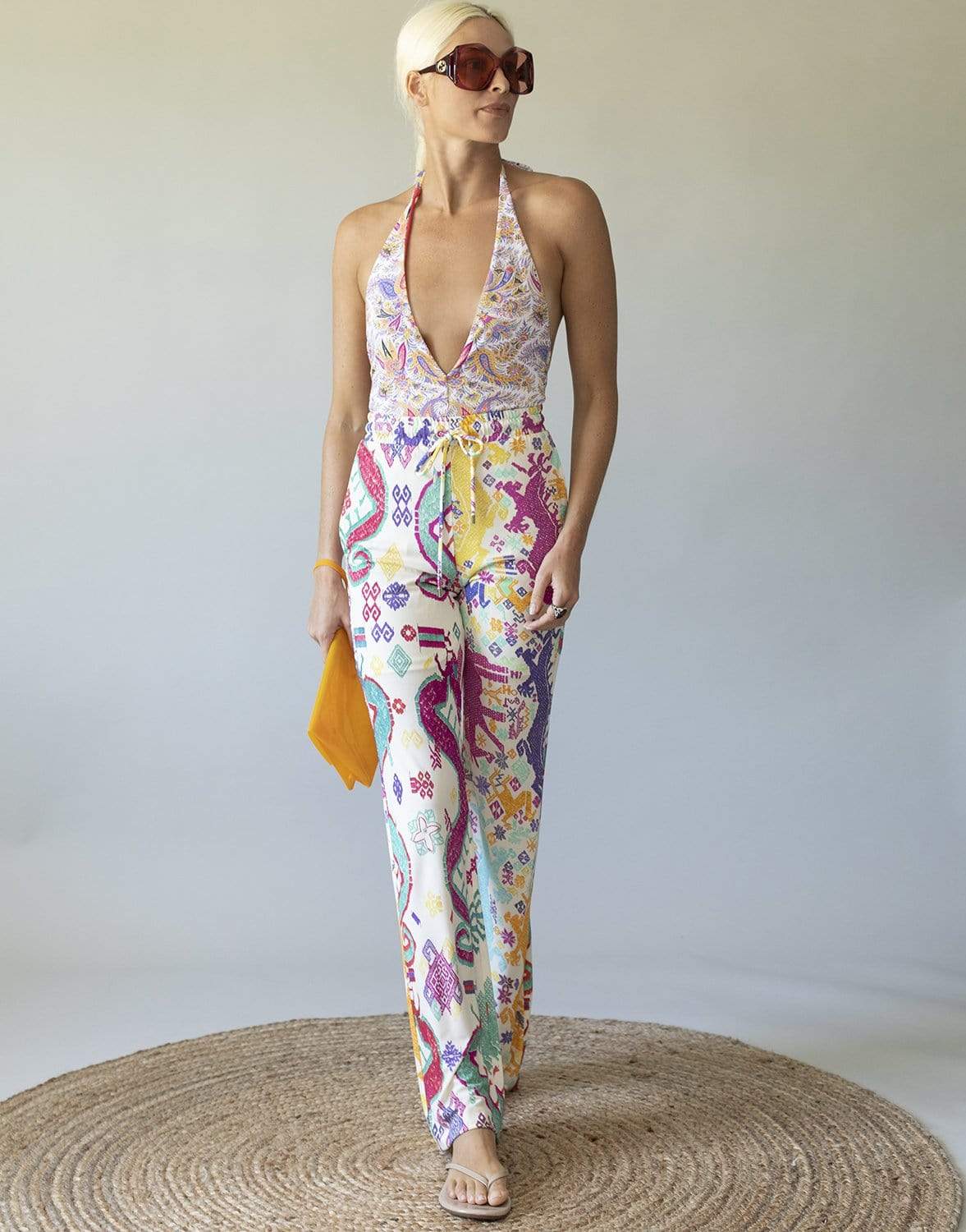 ETRO-Patmos Printed Jersey Palazzo Pants-