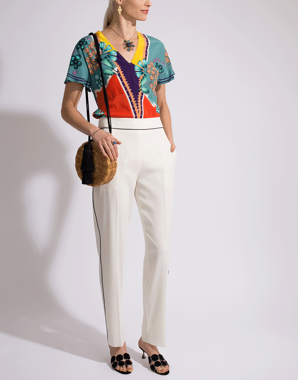 ETRO-Black Piping Side Zip Pant-
