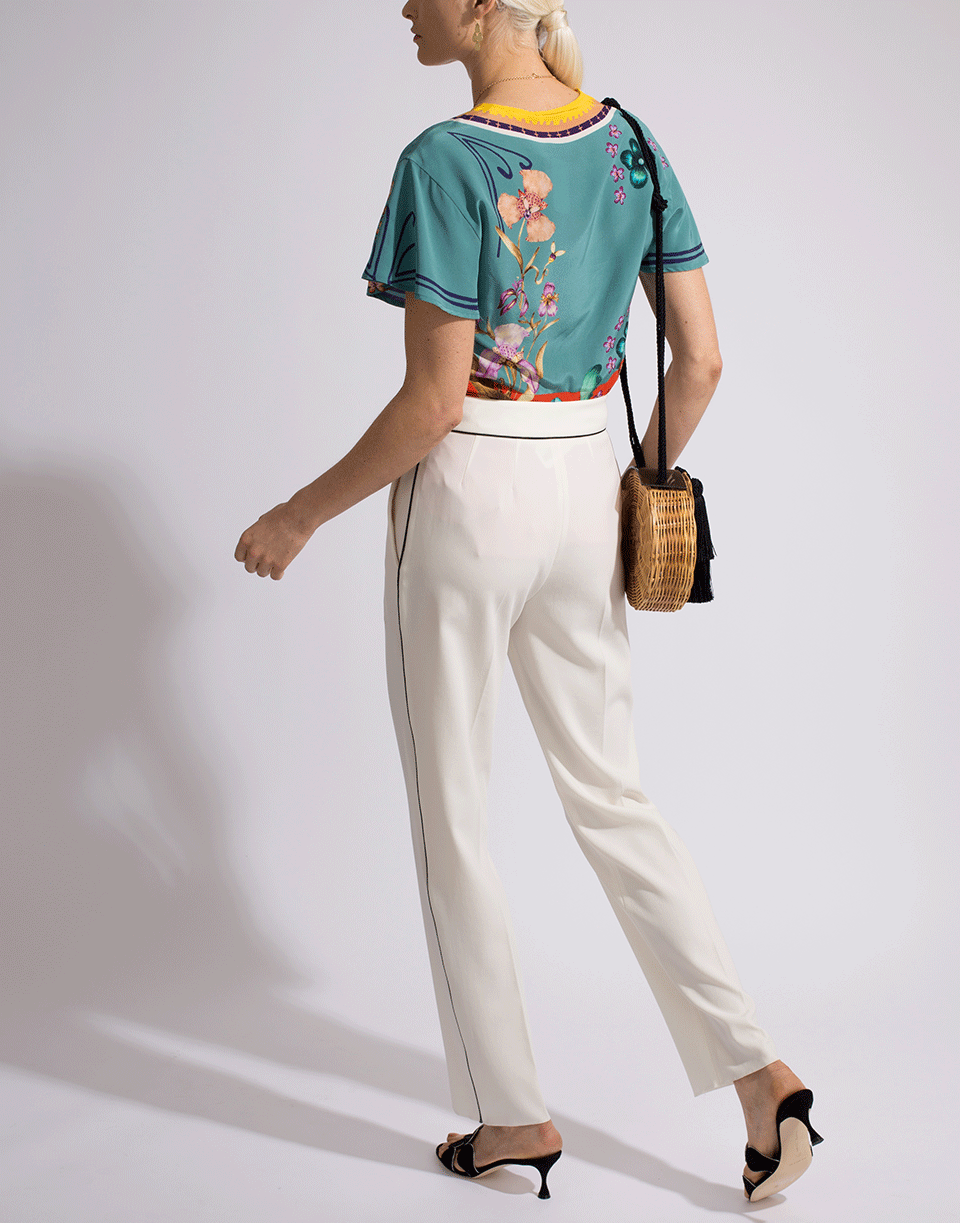 ETRO-Black Piping Side Zip Pant-
