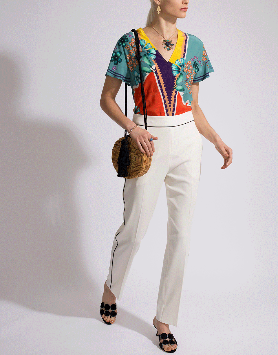 ETRO-Black Piping Side Zip Pant-