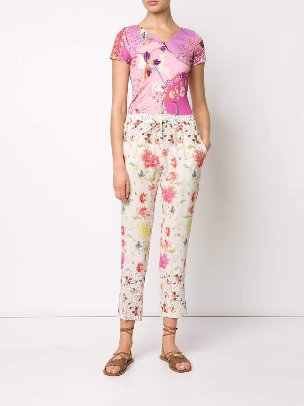 ETRO-Draw-String Floral Pant-