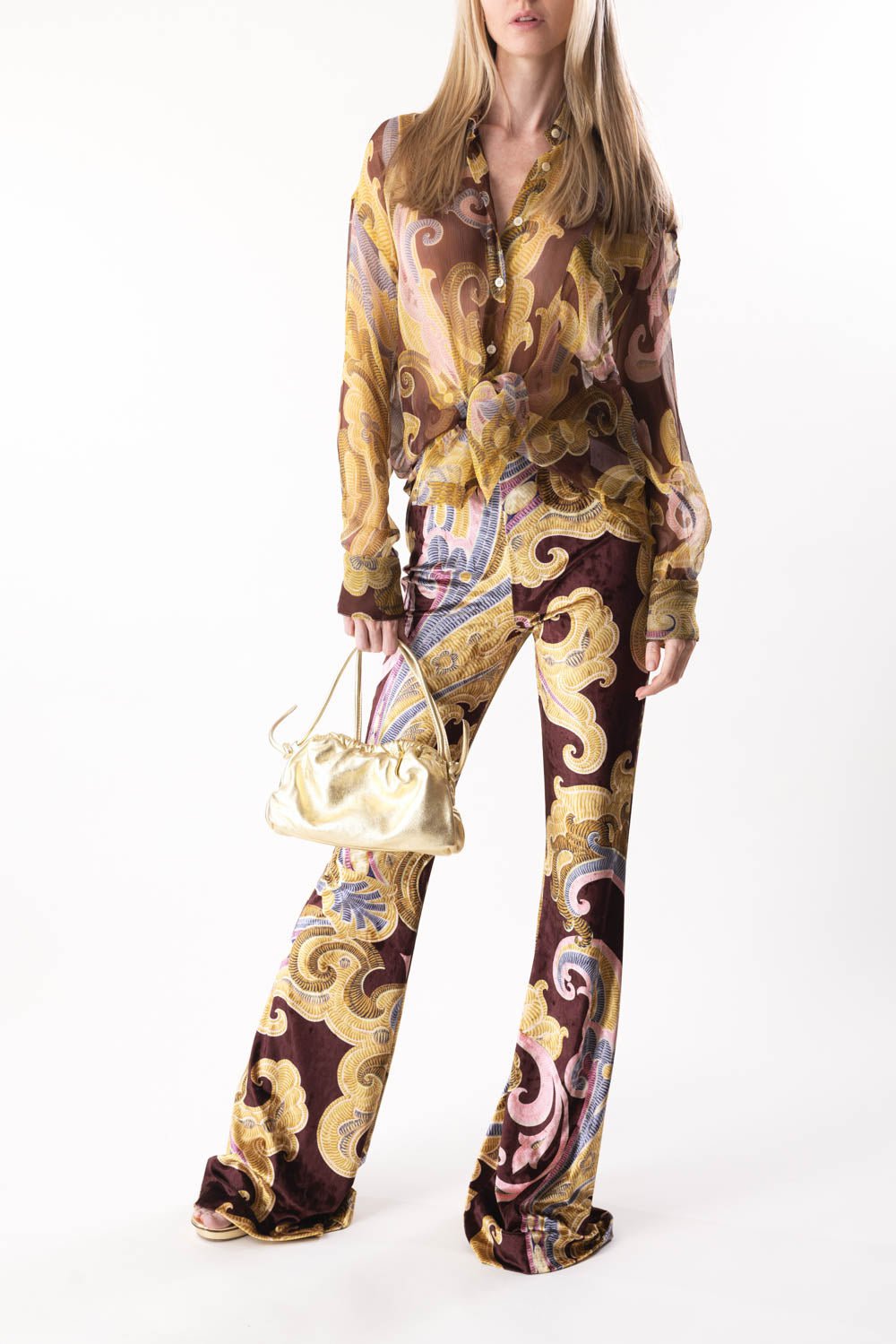 ETRO-Side Zip Flare Pant-