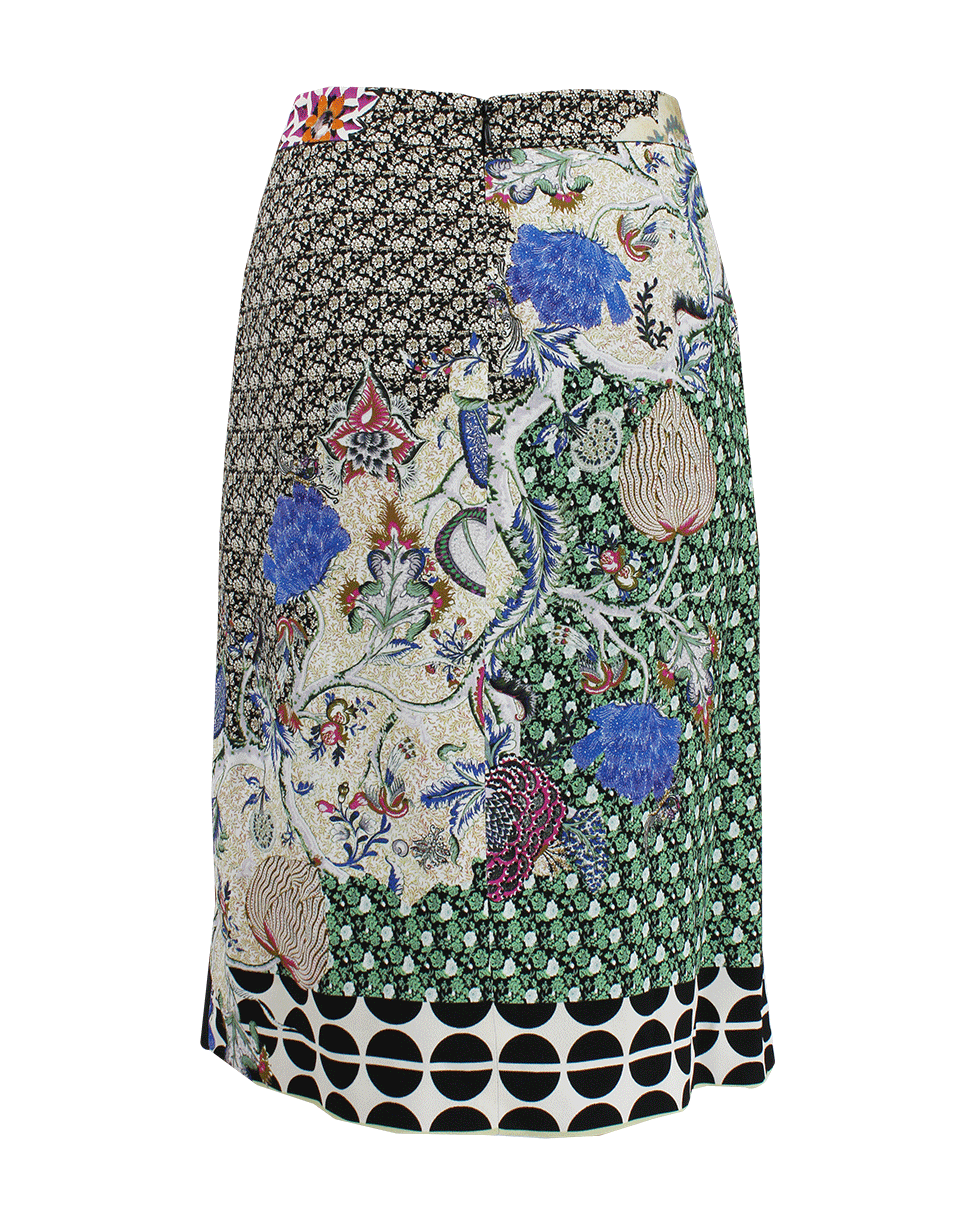 ETRO-Print Stretch Pencil Skirt-