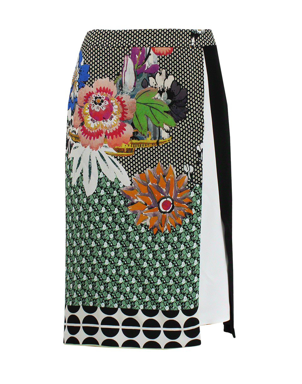 ETRO-Print Stretch Pencil Skirt-