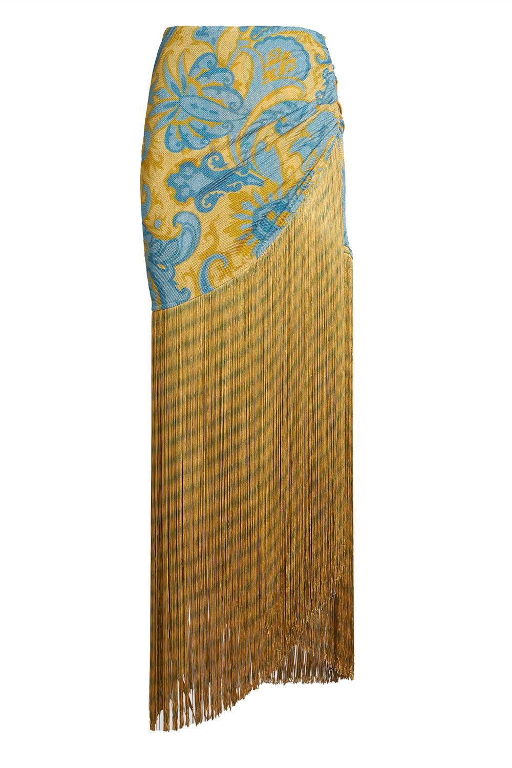 Long Fringe Skirt-YLWPRINT-40-CLOTHINGSKIRTMAXI-ETRO