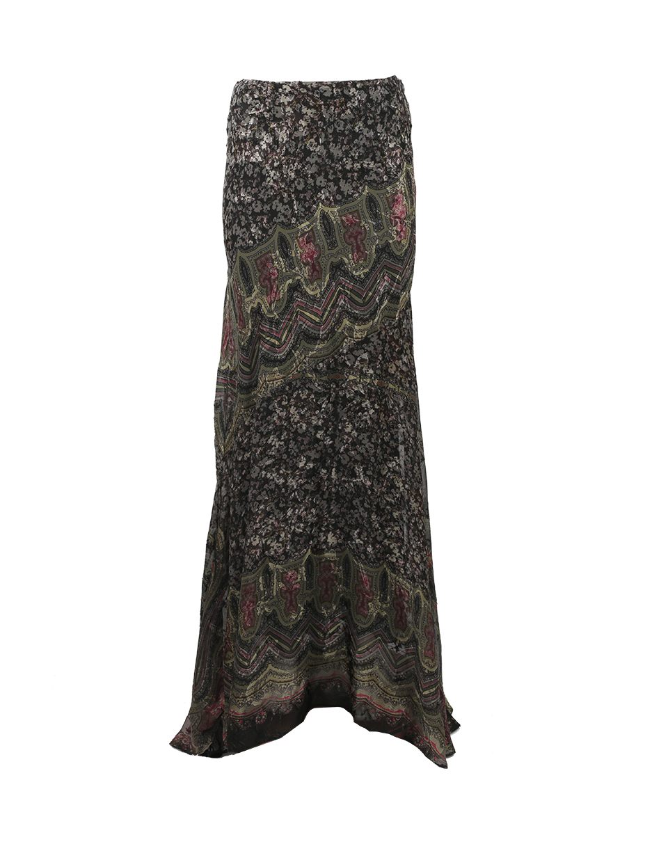 ETRO-Printed Maxi Skirt-OLIVE
