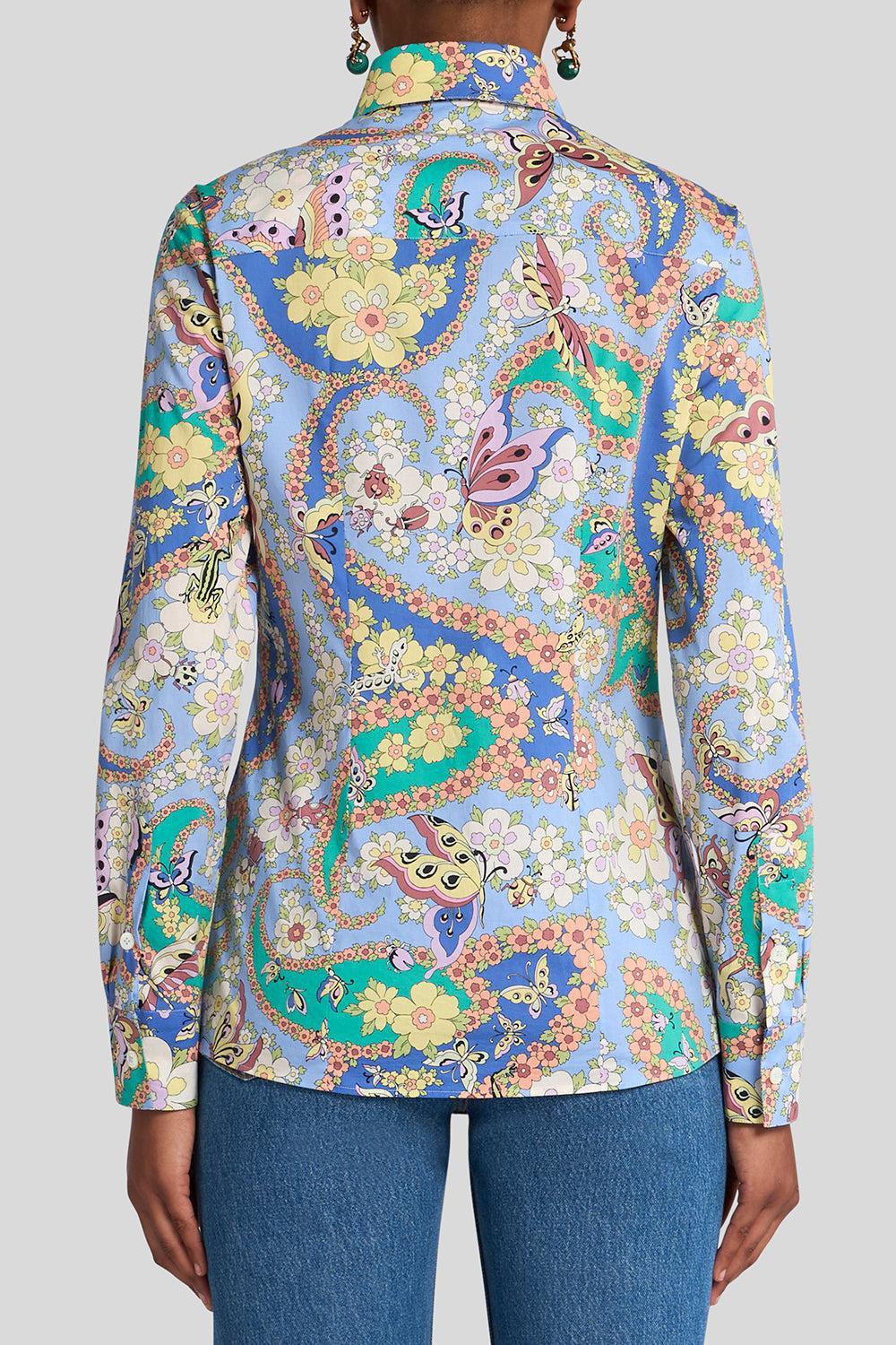 Butterfly Paisley Blouse-BLUE-40-CLOTHINGTOPBLOUSE-ETRO