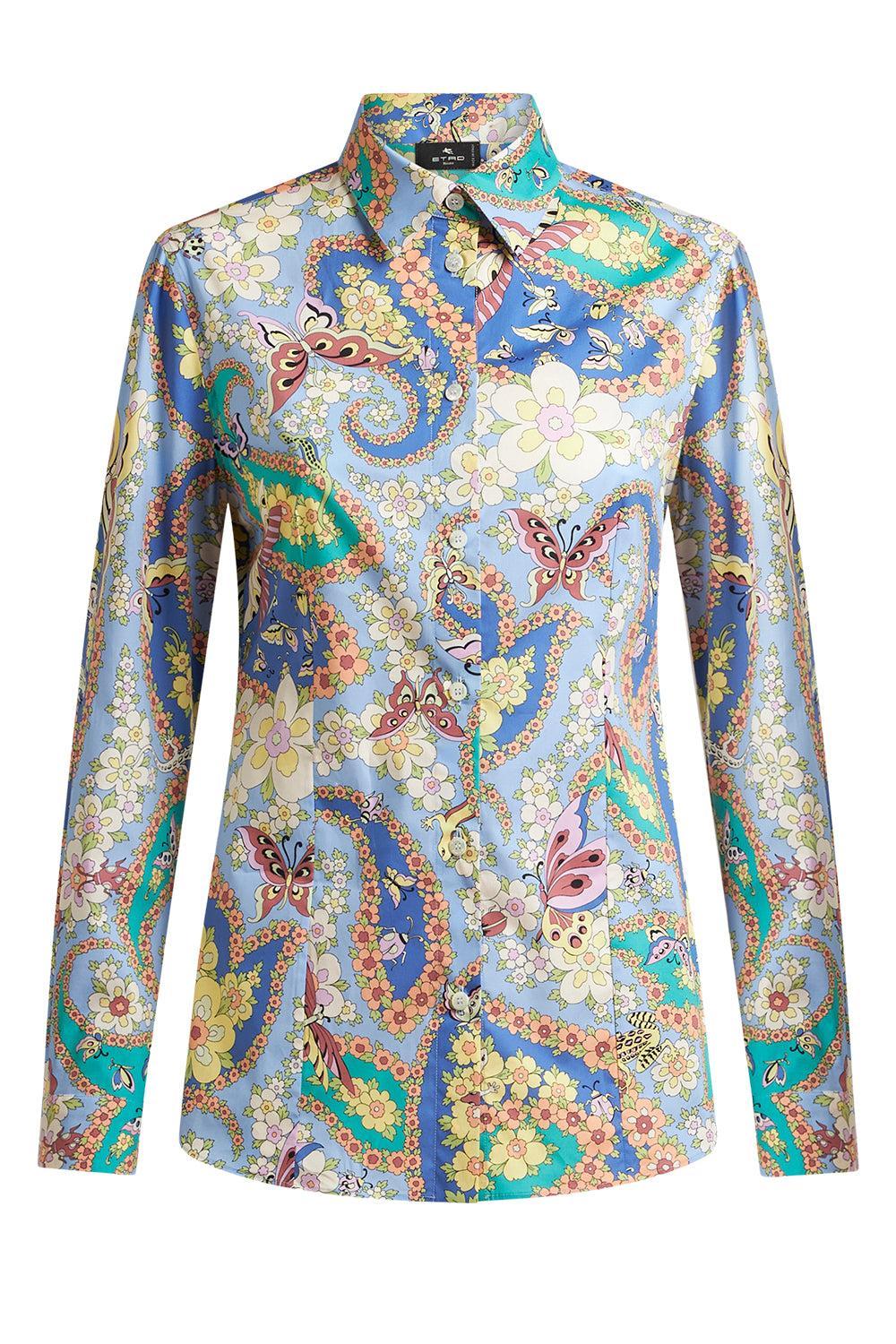 Butterfly Paisley Blouse-BLUE-40-CLOTHINGTOPBLOUSE-ETRO