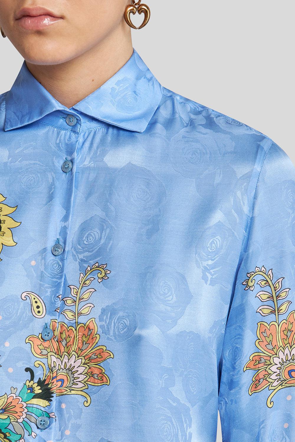 Printed Blouse - Blue-BLUE-40-CLOTHINGTOPBLOUSE-ETRO