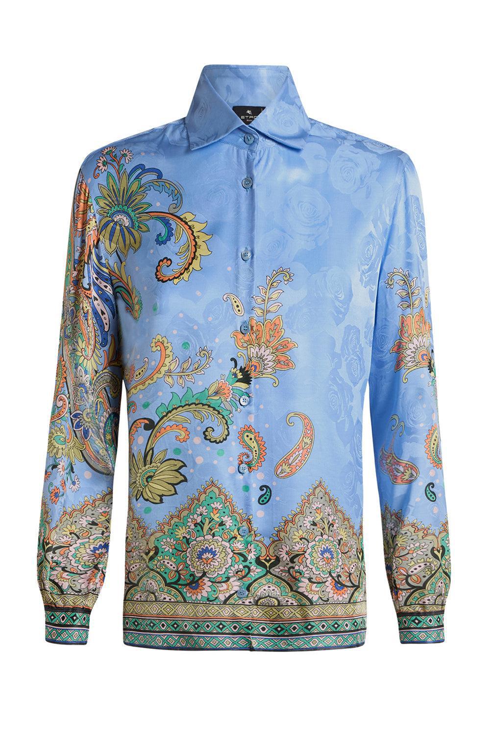 Printed Blouse - Blue-BLUE-40-CLOTHINGTOPBLOUSE-ETRO