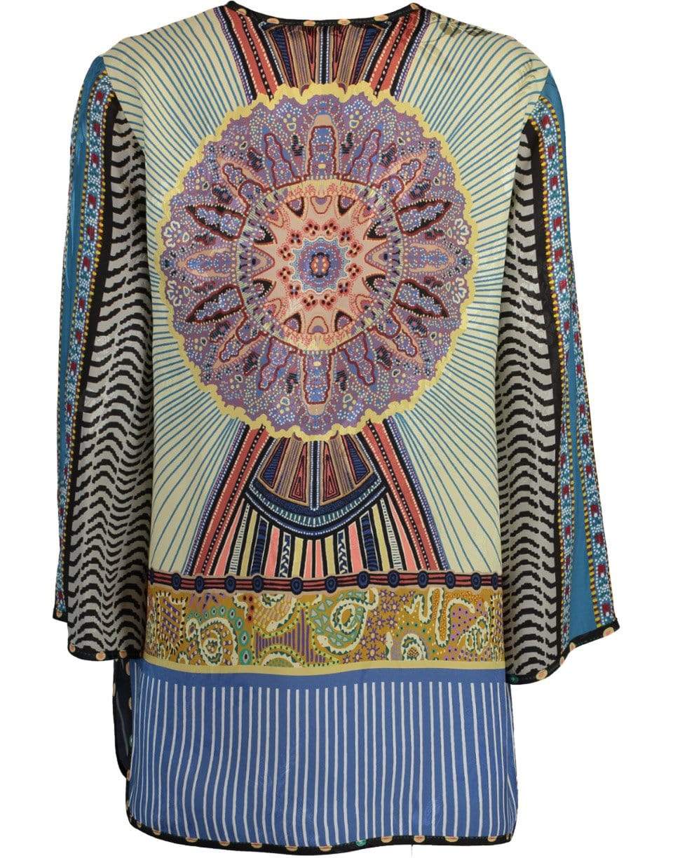 ETRO-Split Neck Printed Top-