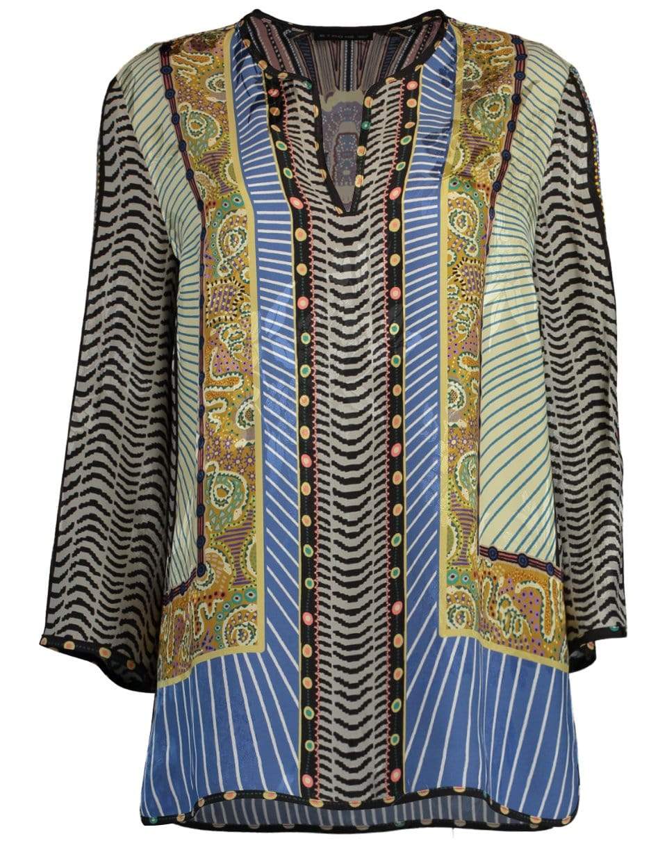 ETRO-Split Neck Printed Top-