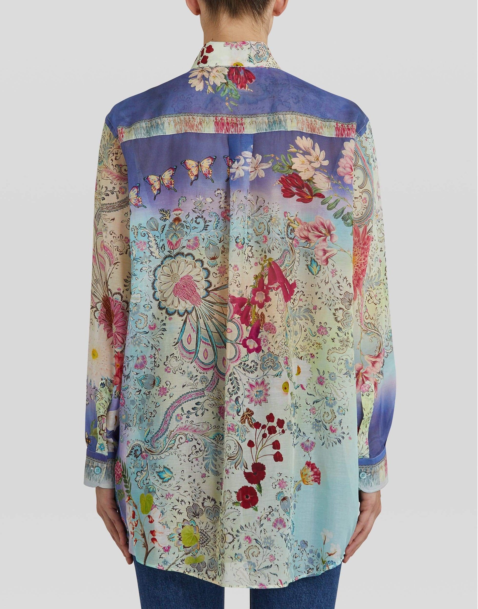 ETRO-Long Sleeve Button Down Oversized Printed Blouse-