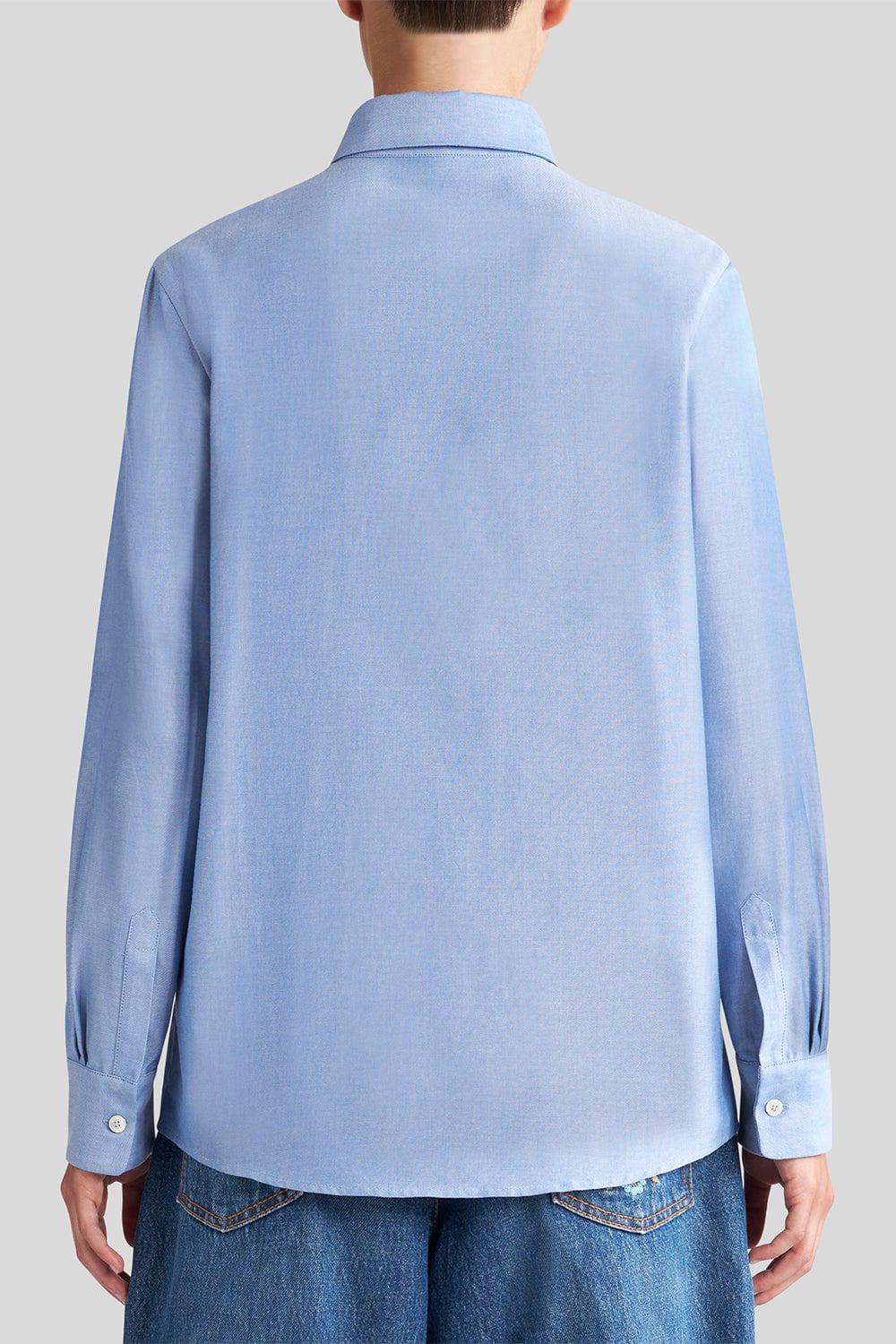 ETRO-Long Sleeve Button Down Blouse - Blue-