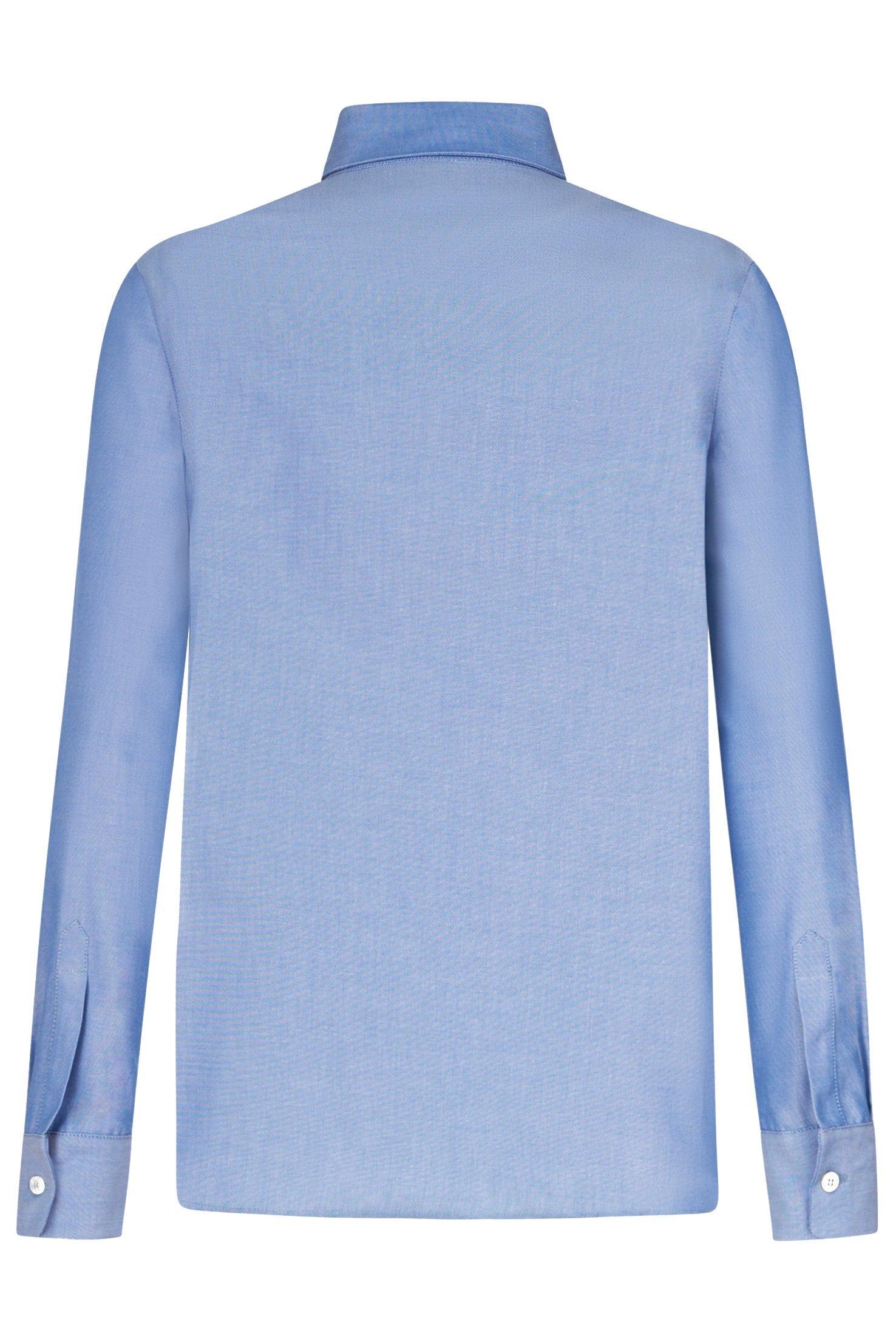 ETRO-Long Sleeve Button Down Blouse - Blue-
