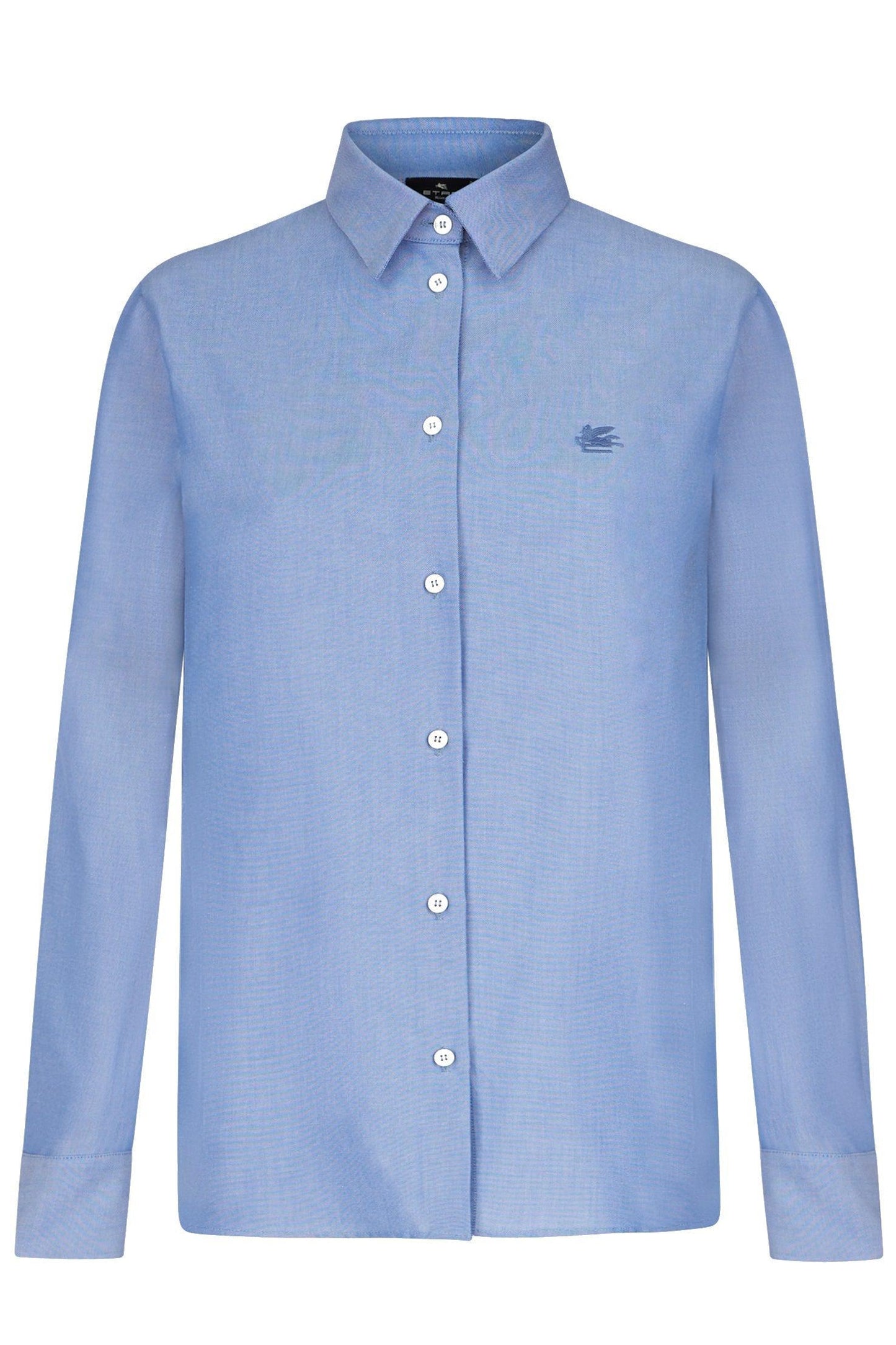 ETRO-Long Sleeve Button Down Blouse - Blue-