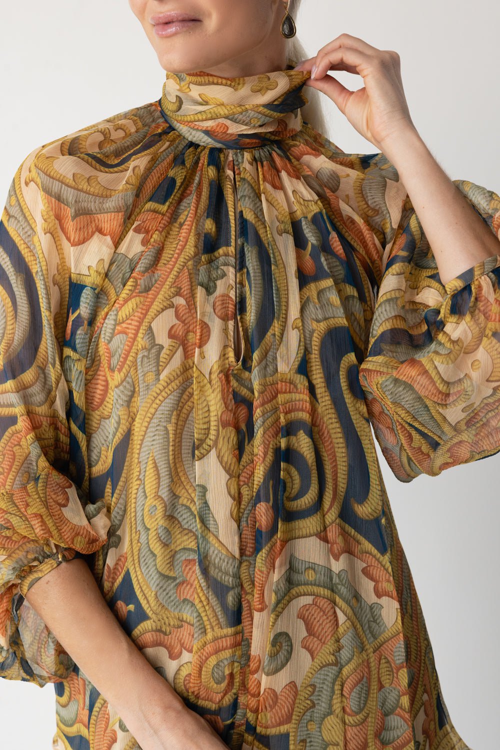 ETRO-High Neck Printed Blouse-