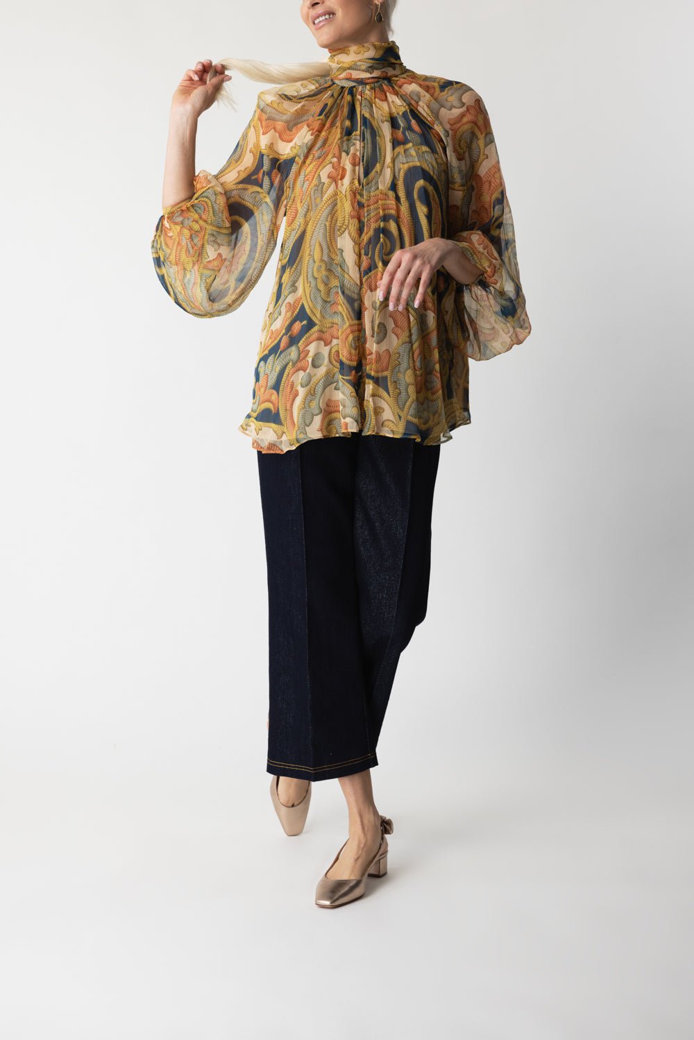 ETRO-High Neck Printed Blouse-