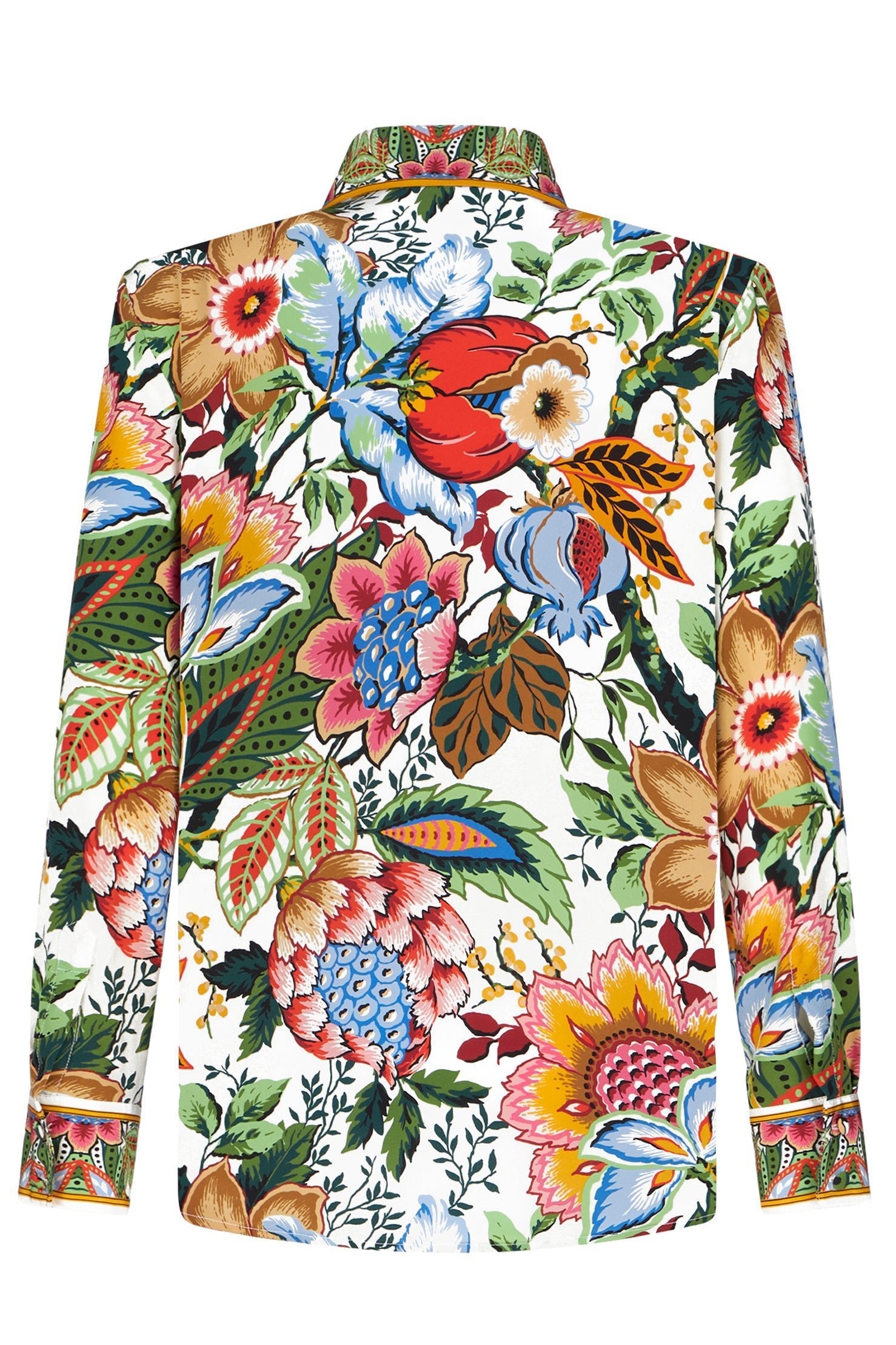 ETRO-Floral Long Sleeve Button Down Blouse-
