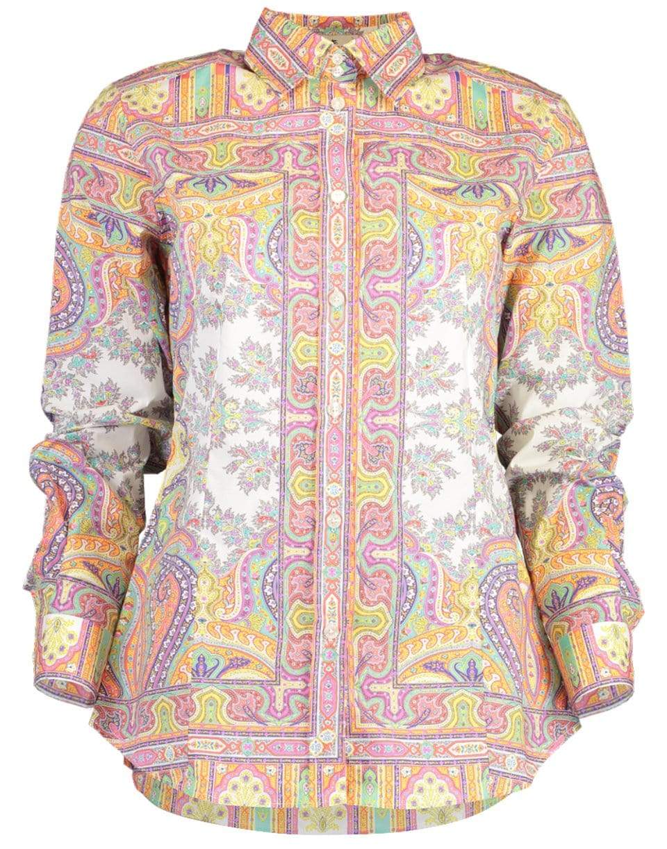 ETRO-Long Sleeve Button Down Printed Blouse-