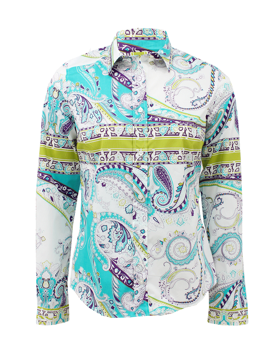ETRO-Long Sleeve Paisley Print Blouse-