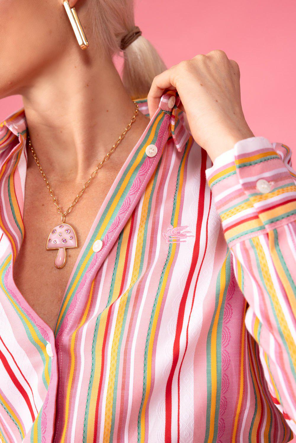ETRO-Striped Button Down Blouse-