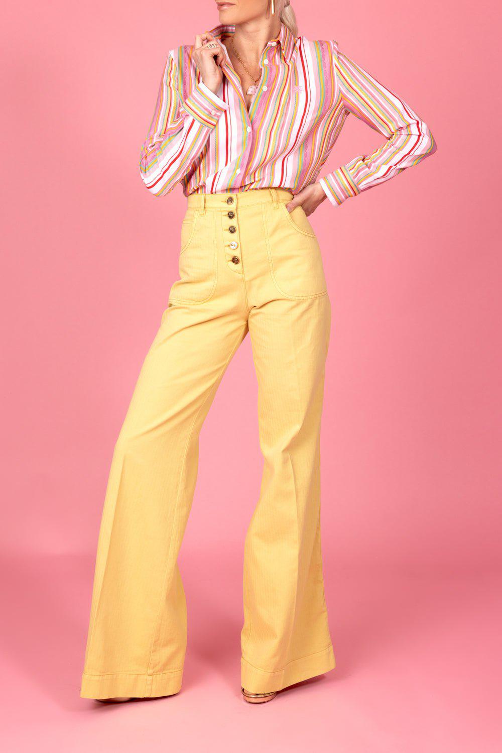 ETRO-Striped Button Down Blouse-