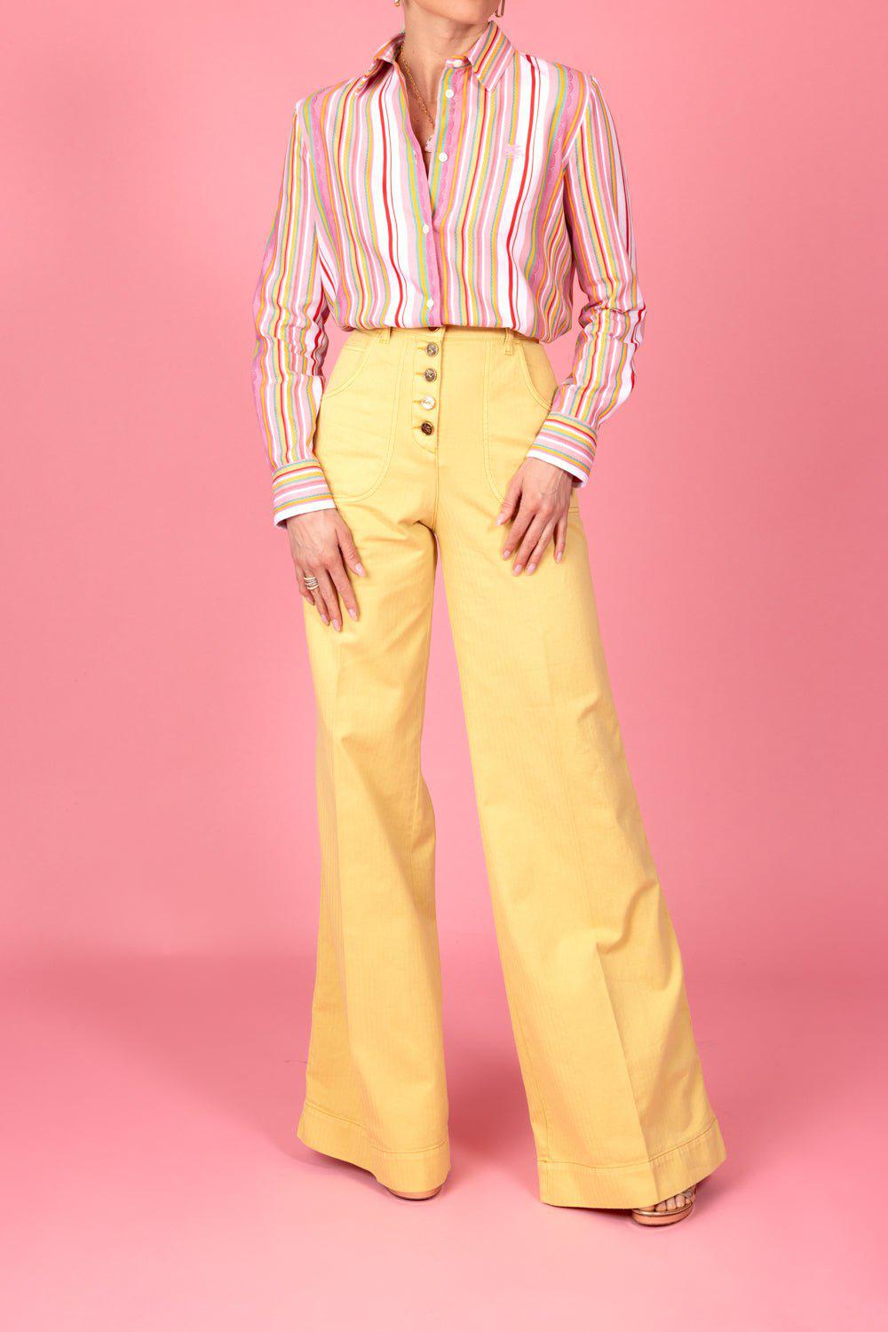ETRO-Striped Button Down Blouse-