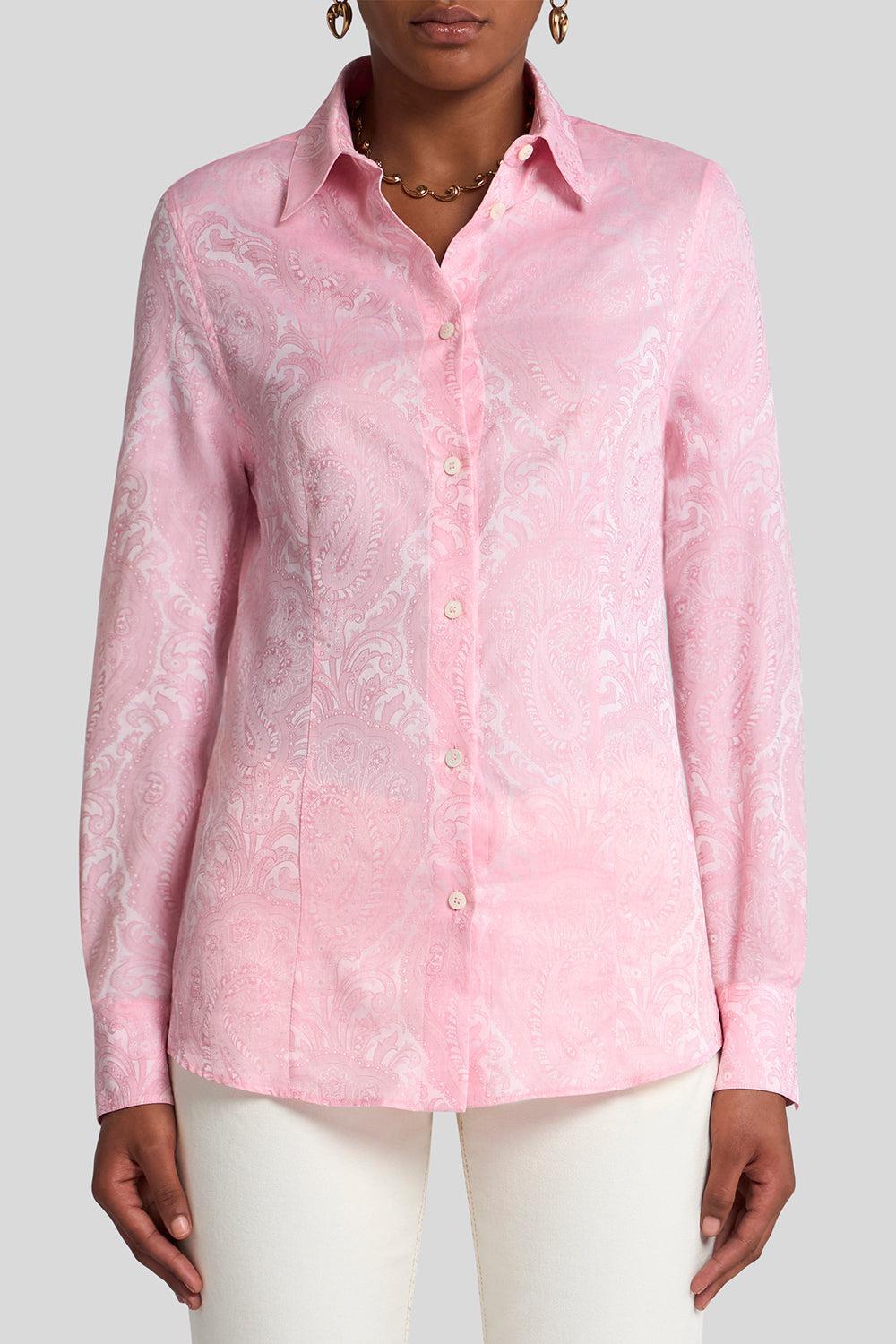FITTED LONG SLEEVE BLOUSE-PALE PNK-38-CLOTHINGTOPBLOUSE-ETRO