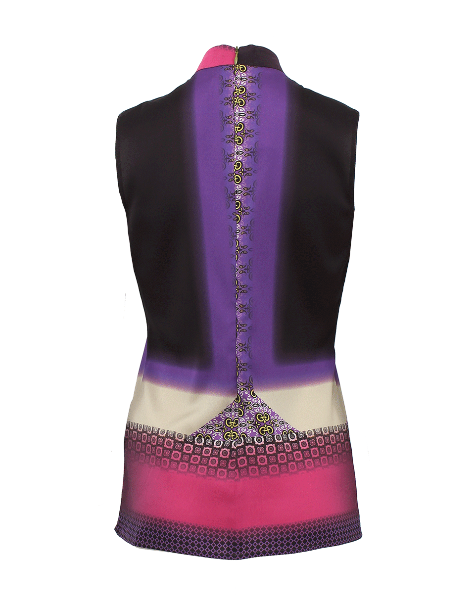 ETRO-Sleeveless Wrap Neck Print Top-
