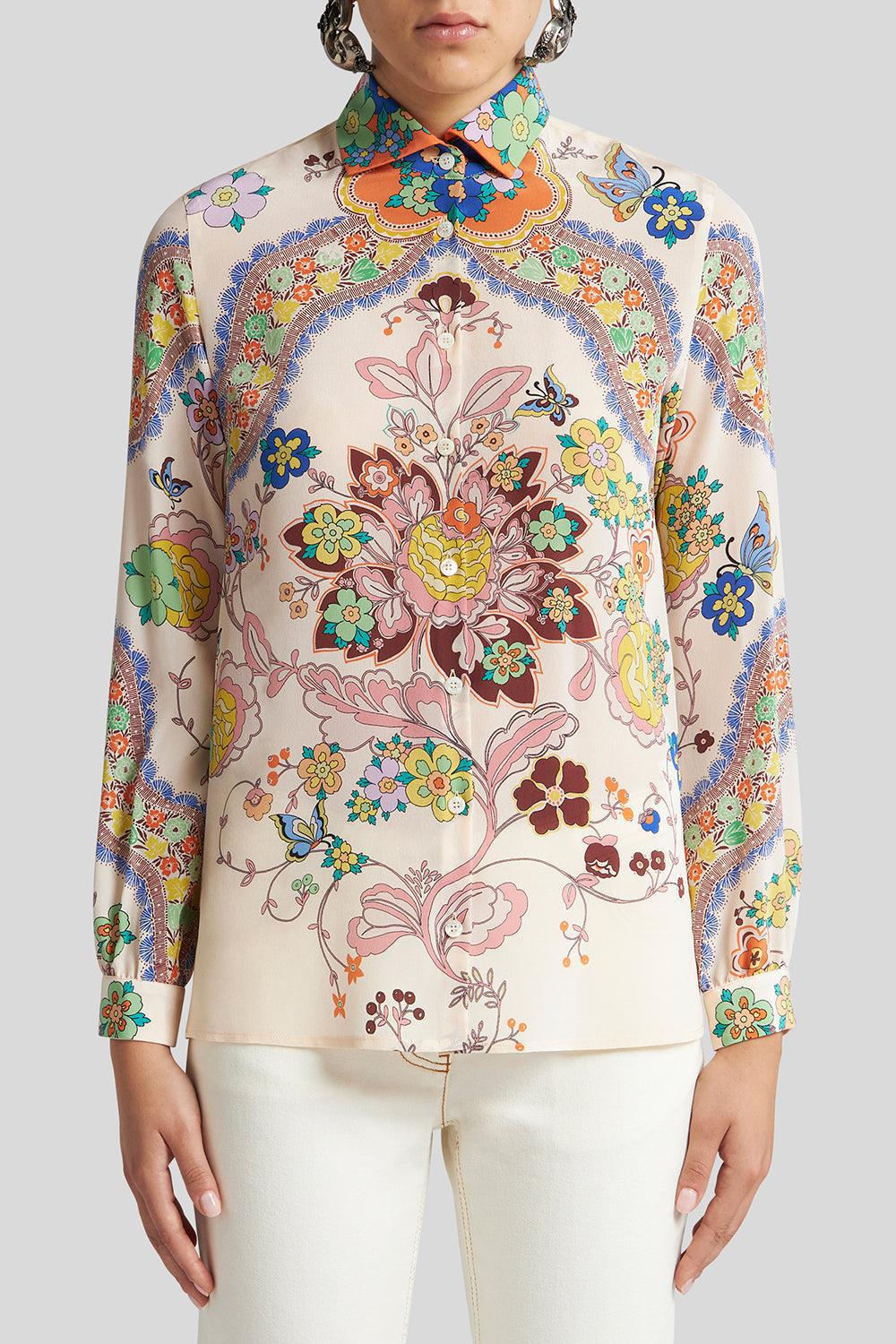 Printed Blouse - White-WHITE-38-CLOTHINGTOPBLOUSE-ETRO