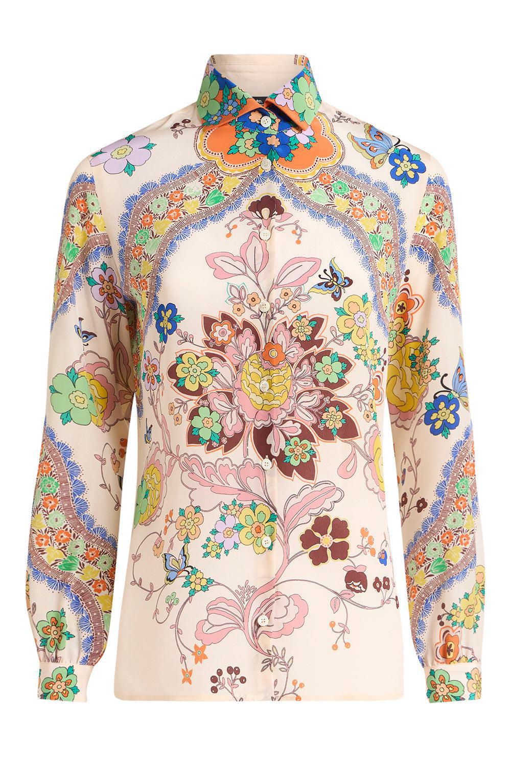 Printed Blouse - White-WHITE-38-CLOTHINGTOPBLOUSE-ETRO