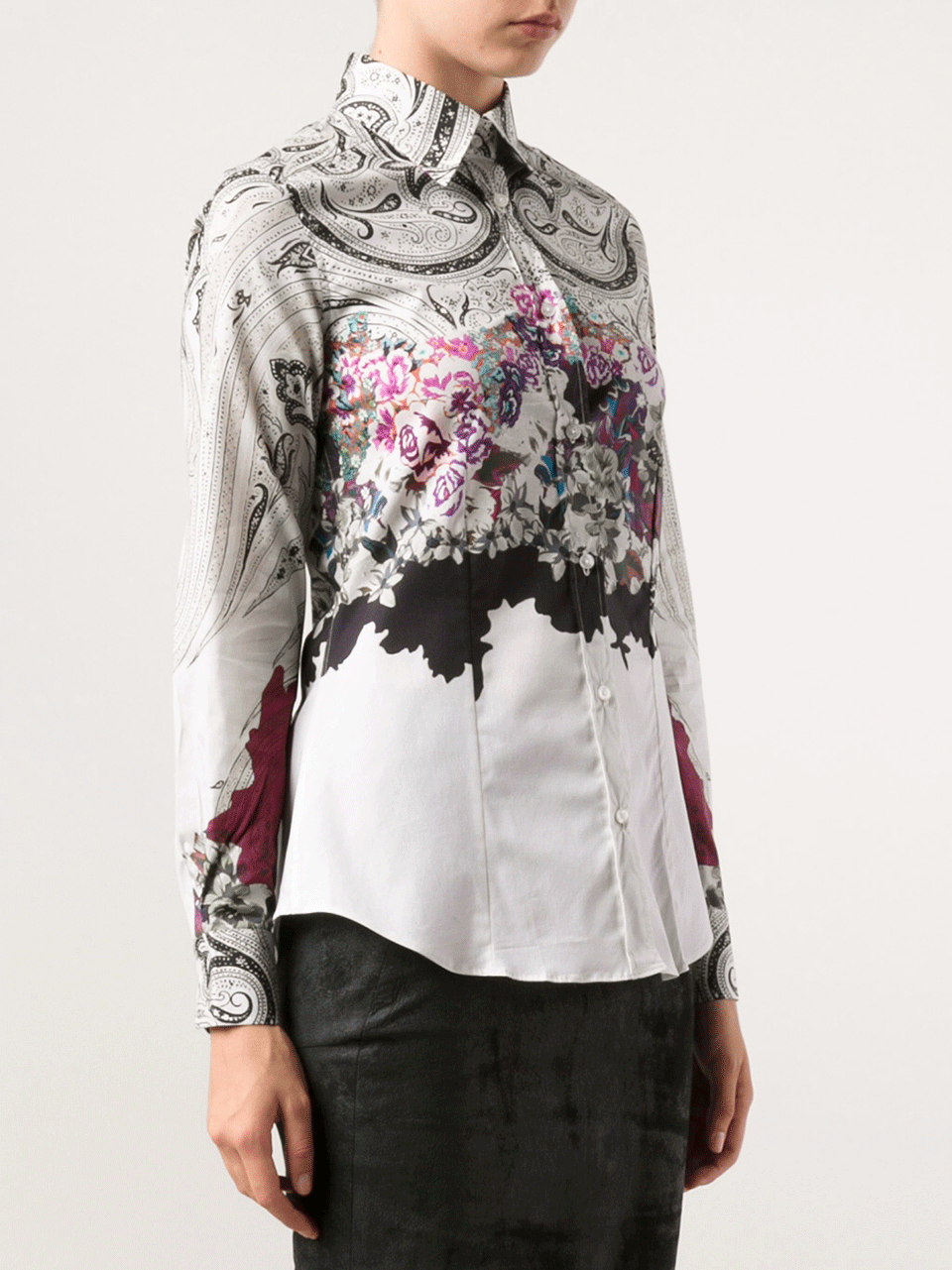 ETRO-Paisley Detail Stretch Blouse-
