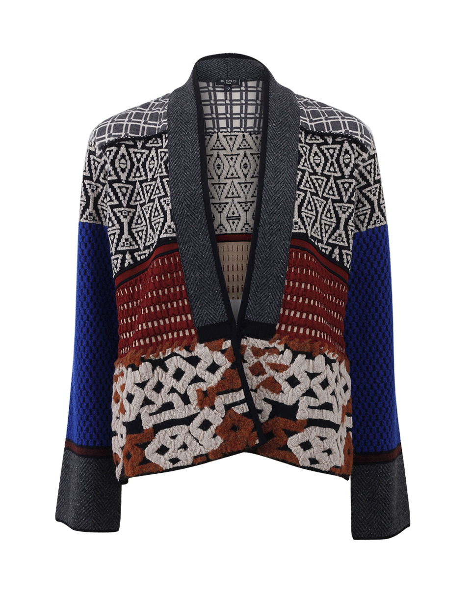ETRO-Tribal Print Knit Jacket-
