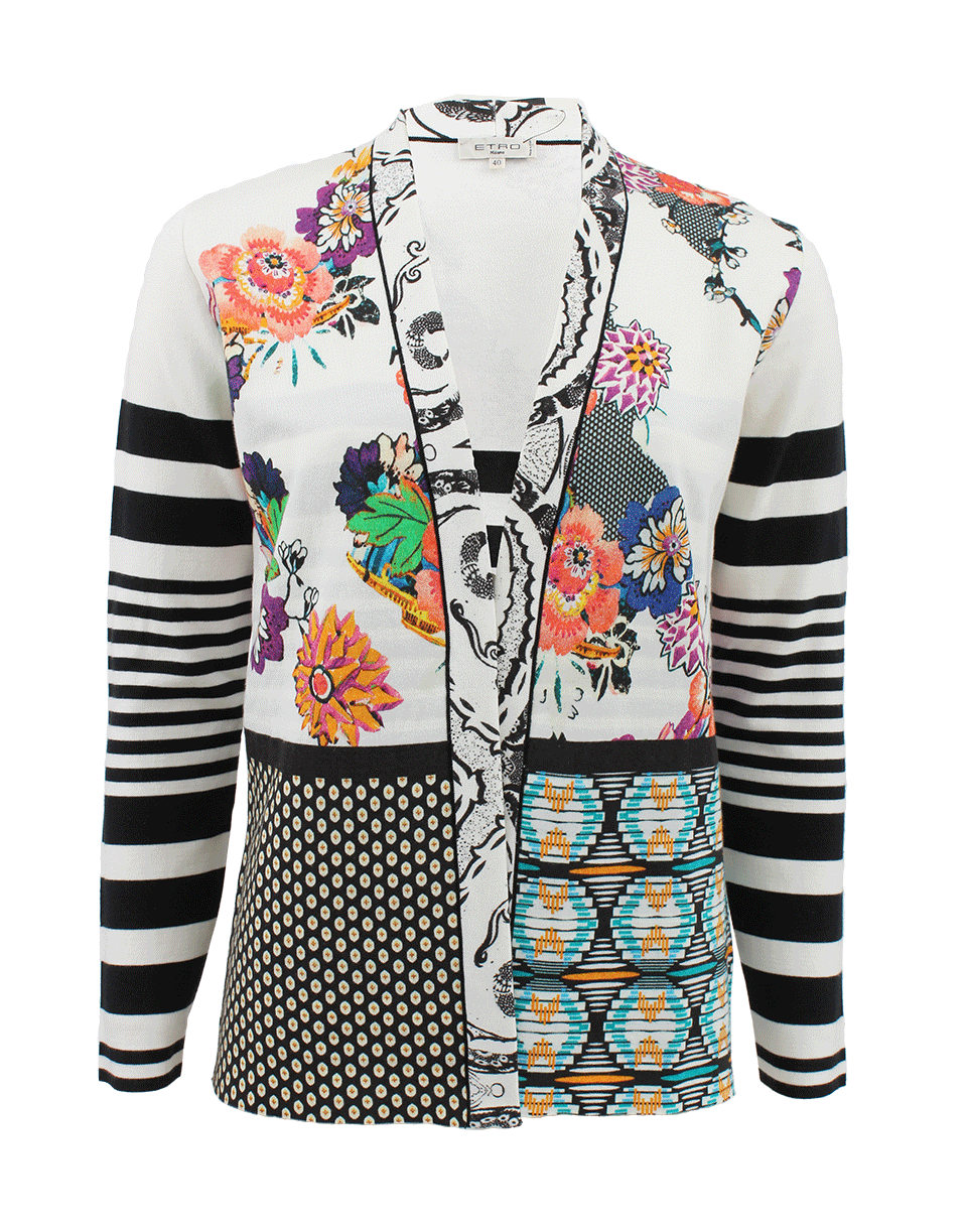 ETRO-Long Sleeve Drape Long Cardigan-