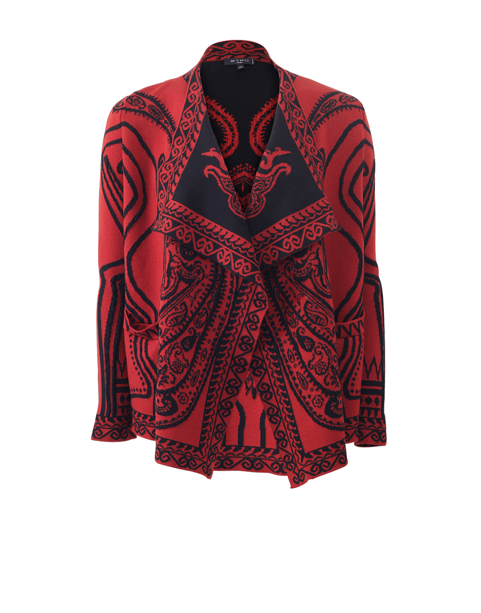 ETRO-Paisley Drape Cardigan-