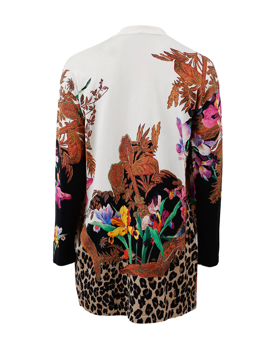 ETRO-Leopard Bottom Drape Cardigan-