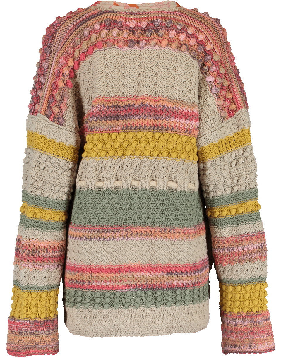 ETRO-Striped Drawstring Cardigan-YLLW/GRN