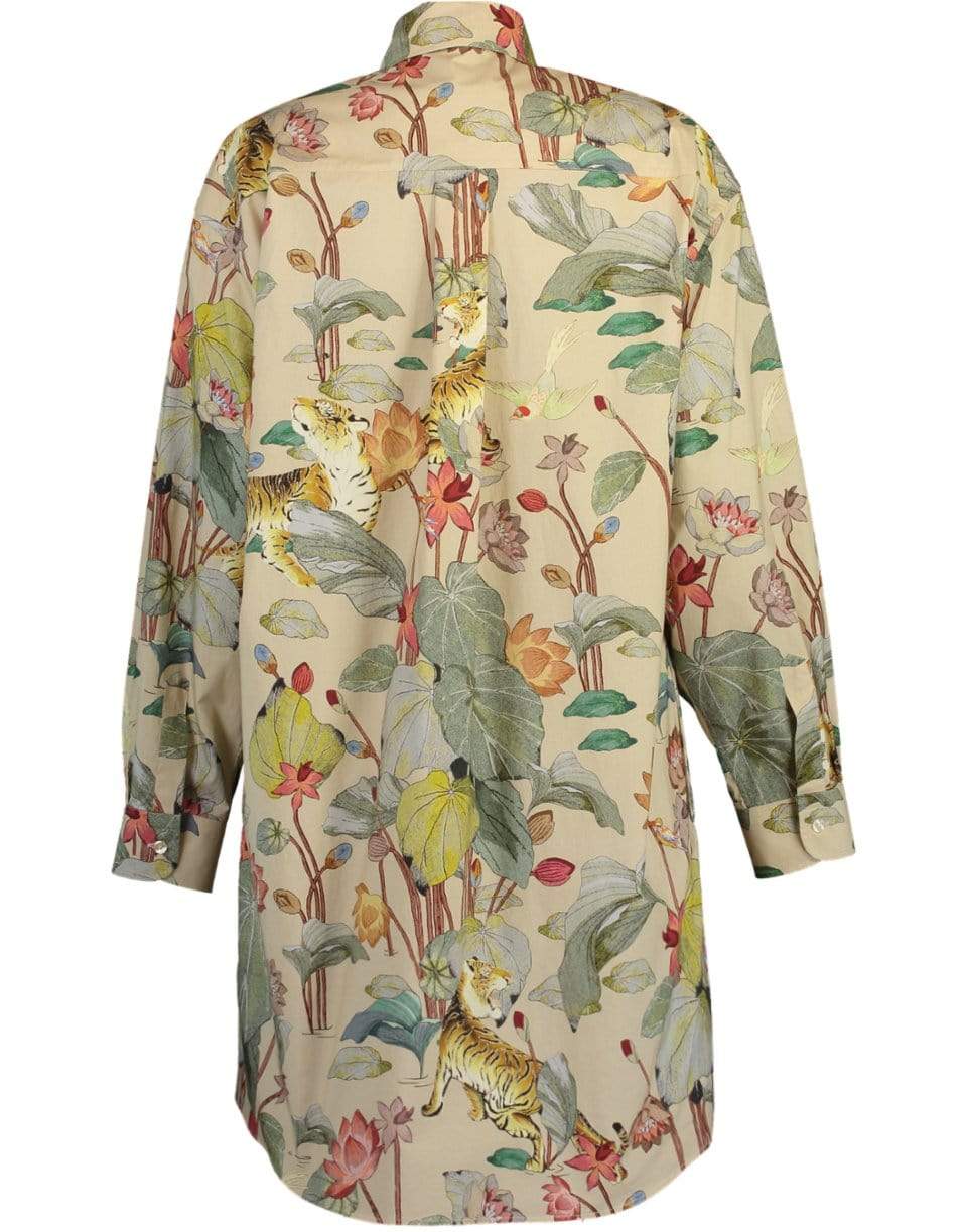 ETRO-Tiger and Water Lily Oversized Shirt-