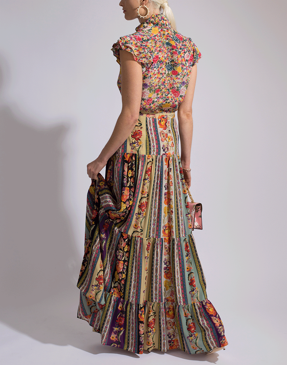 ETRO-Floral Tie Neck Penrose Top-